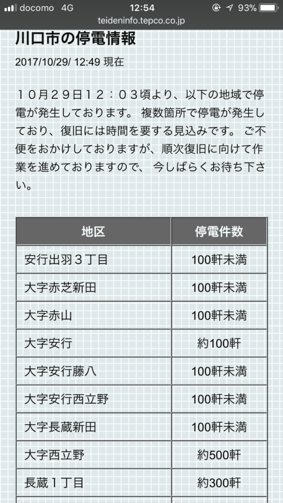 エアコンサル停電中のお知らせ！！